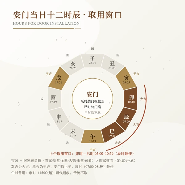 安门当日十二时辰吉凶与上午取用窗口