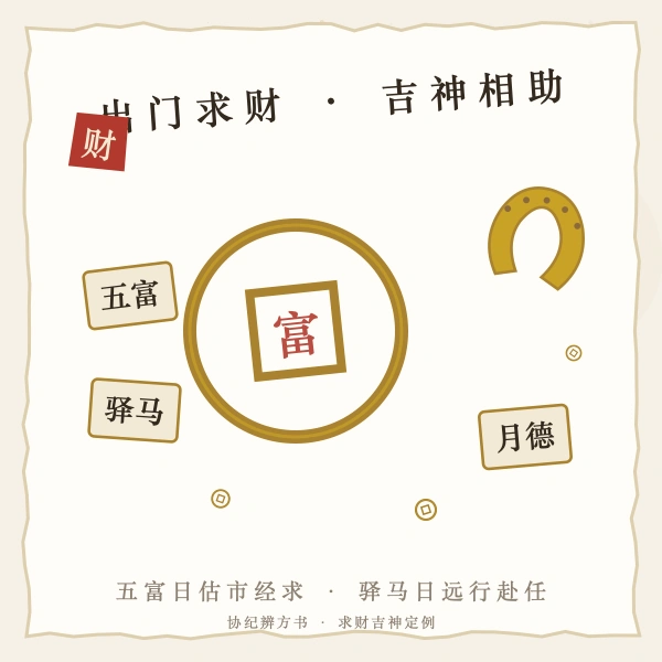 五富驿马求财吉神图解