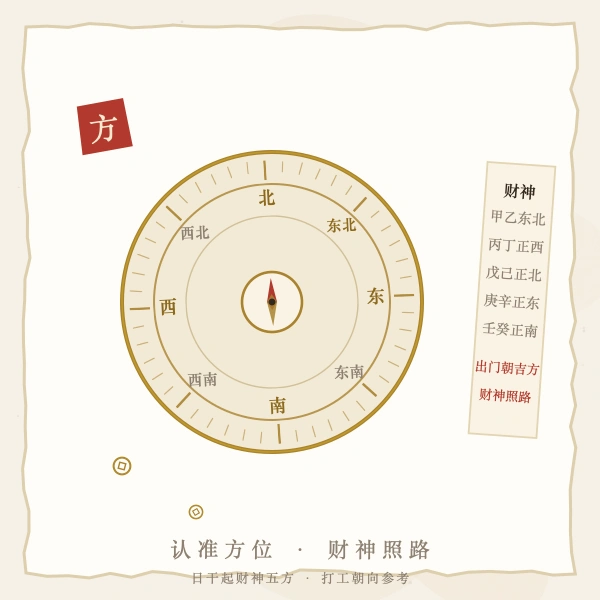 财神方位罗盘图解