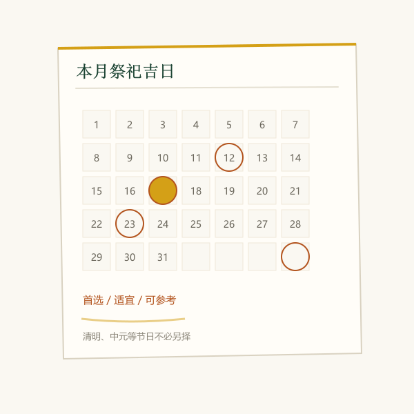 月份吉日与节气假期速览
