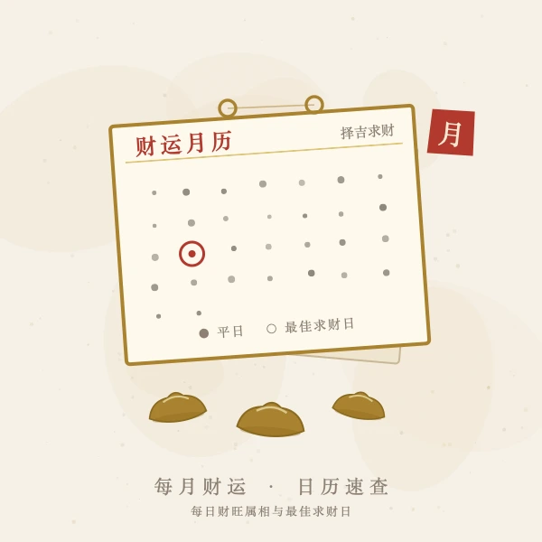 每月属相财运日历图解