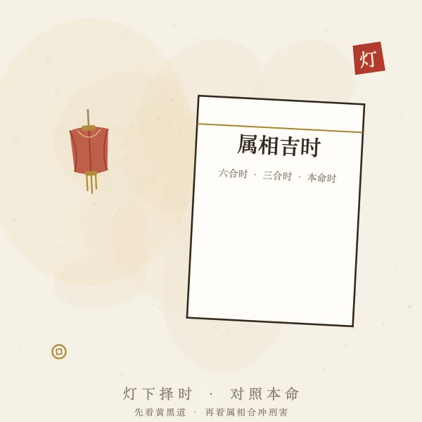 灯下查属相吉时图解