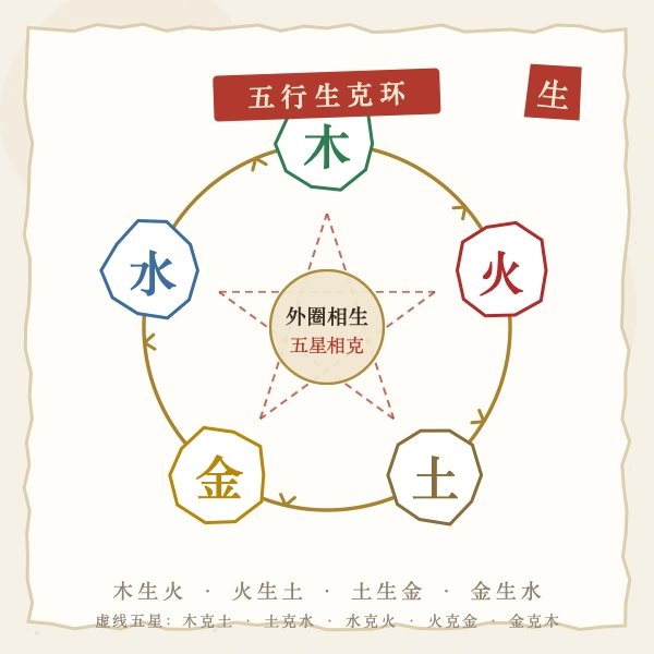 五行相生相克环图