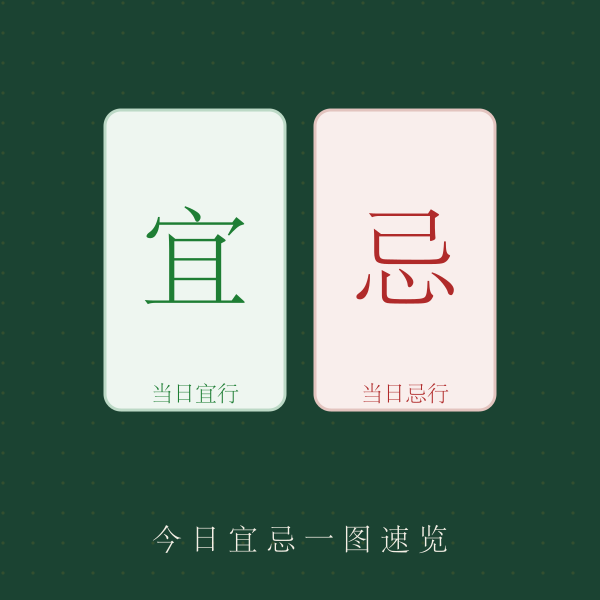 今日宜忌大字对照图