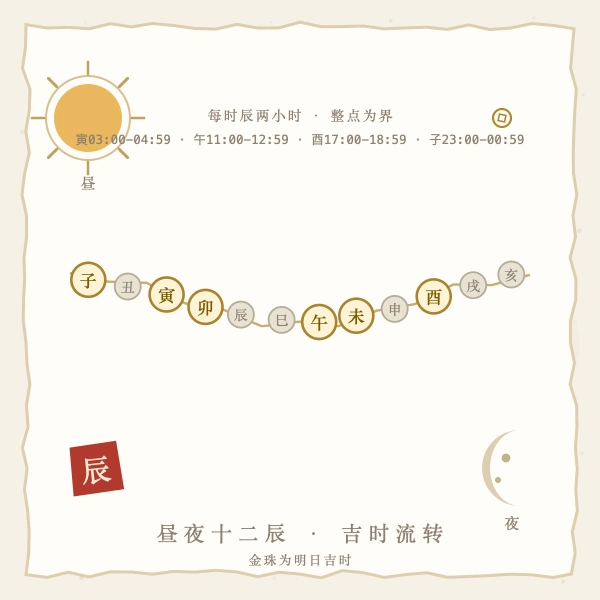 昼夜十二时辰流转图解