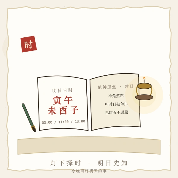 灯下翻查黄历择时图解