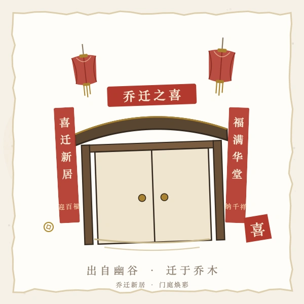 乔迁之喜门庭焕彩图解