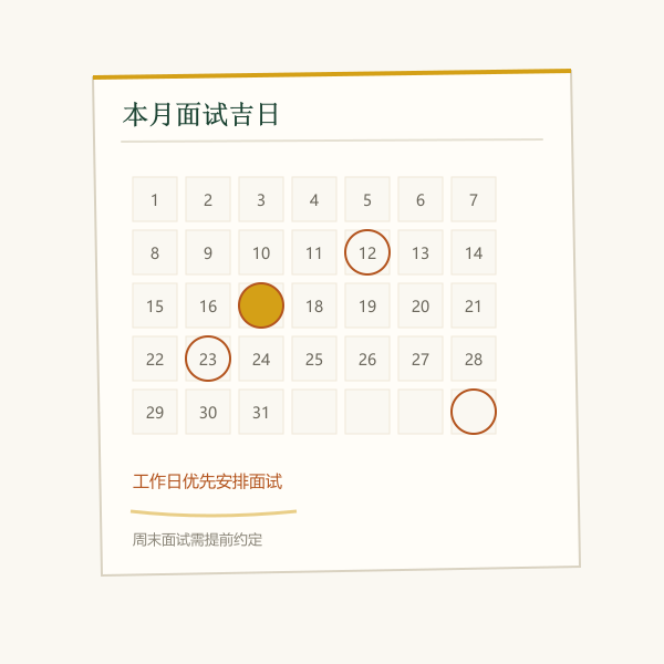 月份吉日与工作日分布速览
