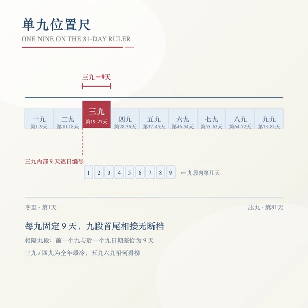 单个九在八十一日中的位置尺