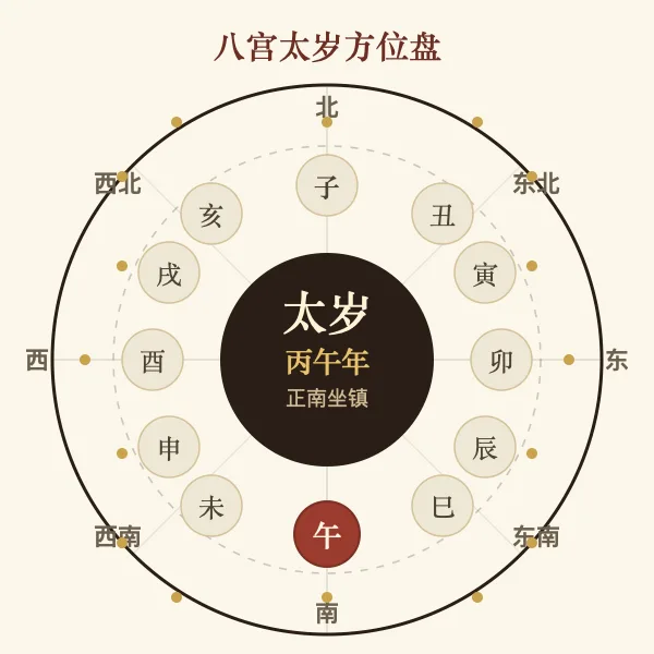 太岁方位八宫罗盘示意图