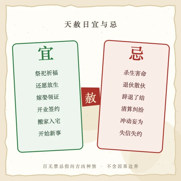 天赦日宜忌图解