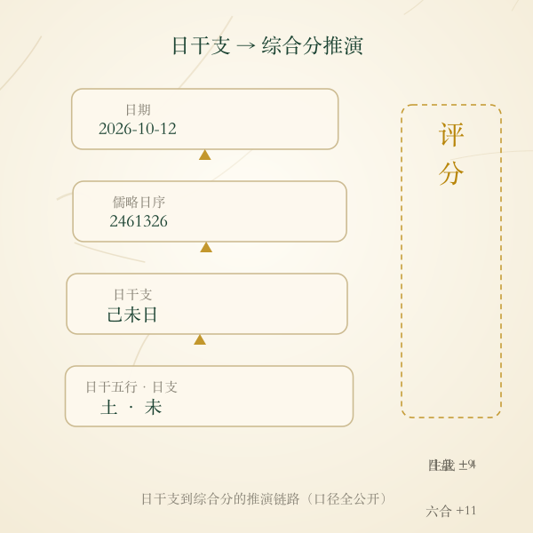 日干支到综合分的推演链路图